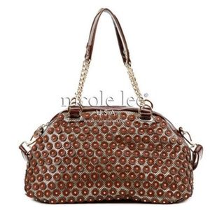 Nicole Lee Sheila Handbag Studded Brown Bag